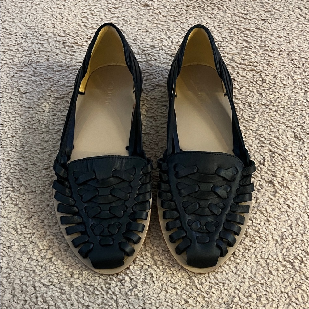 Nisolo women’s huarache sandal black, size 7, new without box